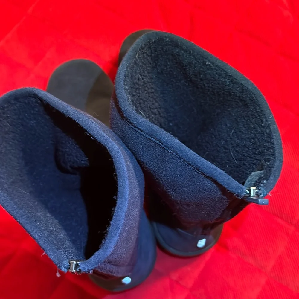 Land’s End Men’s Navy Blue Winter Boots with Back Zippers